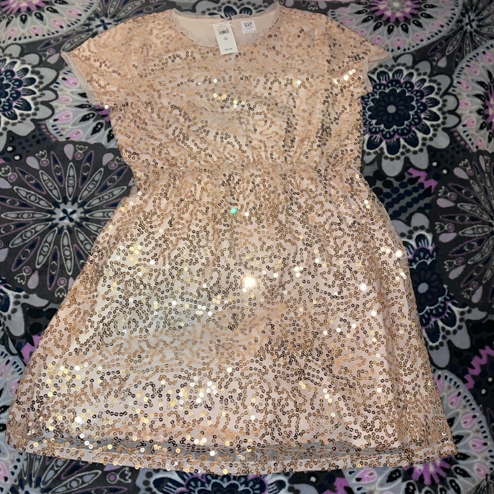 NWT Gap Girls sequence Pink Dress size 10